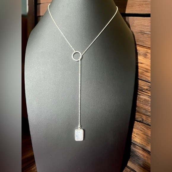 Moonstone Lariat Necklace - Picture 2 of 3